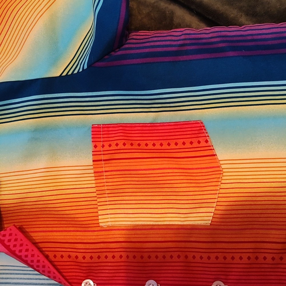 Rainbow Striped Resort Shirt - Picture 2 of 2